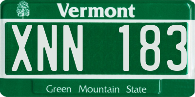 VT license plate XNN183