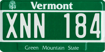VT license plate XNN184