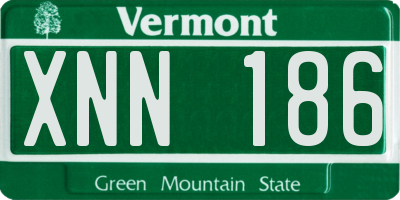 VT license plate XNN186