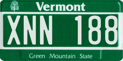 VT license plate XNN188