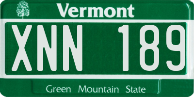 VT license plate XNN189