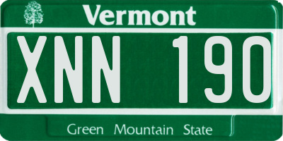 VT license plate XNN190