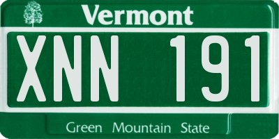 VT license plate XNN191