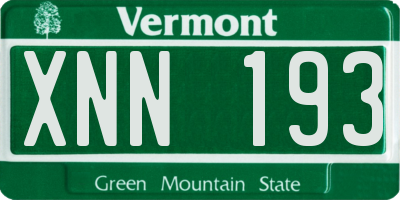 VT license plate XNN193