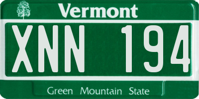 VT license plate XNN194