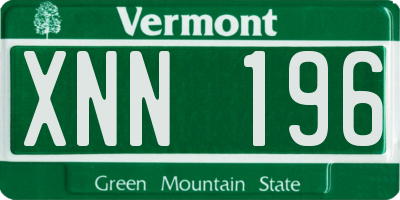 VT license plate XNN196