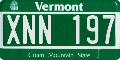 VT license plate XNN197
