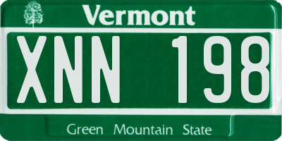 VT license plate XNN198