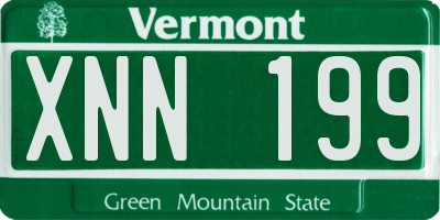 VT license plate XNN199