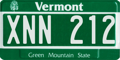 VT license plate XNN212