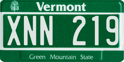 VT license plate XNN219