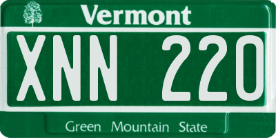 VT license plate XNN220