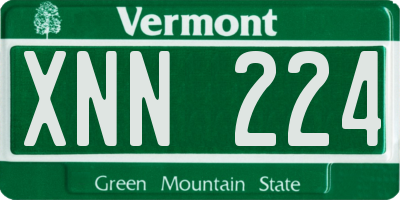 VT license plate XNN224