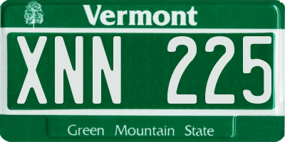 VT license plate XNN225