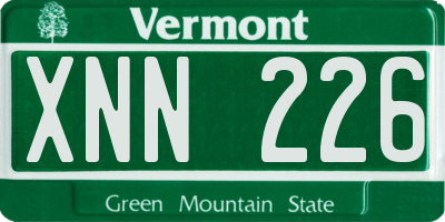 VT license plate XNN226
