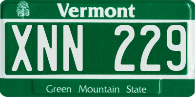 VT license plate XNN229