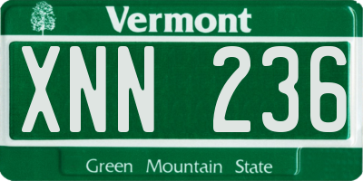 VT license plate XNN236