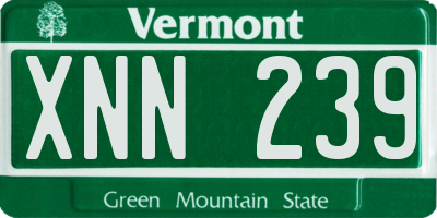 VT license plate XNN239