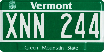VT license plate XNN244