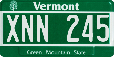 VT license plate XNN245