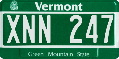 VT license plate XNN247