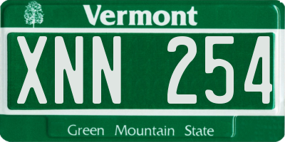 VT license plate XNN254