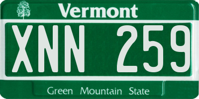 VT license plate XNN259