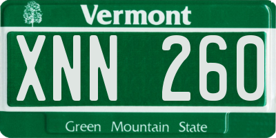 VT license plate XNN260