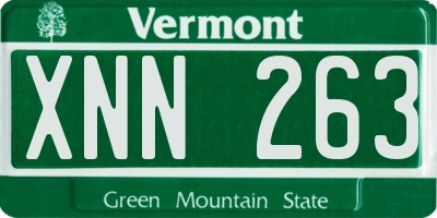 VT license plate XNN263