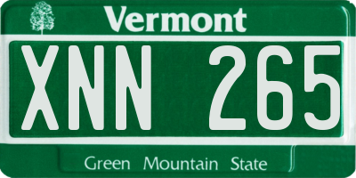 VT license plate XNN265