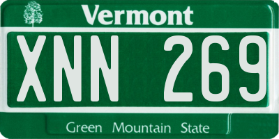 VT license plate XNN269