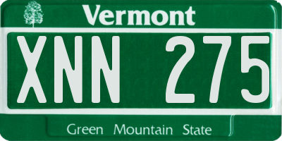 VT license plate XNN275