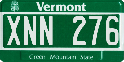 VT license plate XNN276