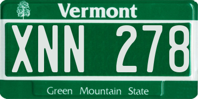 VT license plate XNN278