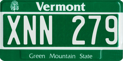 VT license plate XNN279