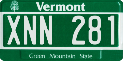 VT license plate XNN281