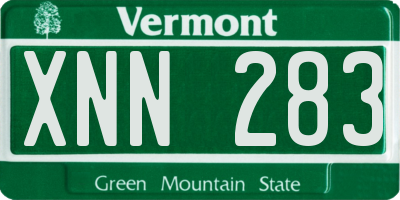 VT license plate XNN283
