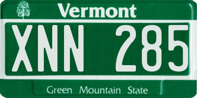 VT license plate XNN285