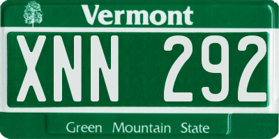 VT license plate XNN292