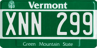 VT license plate XNN299