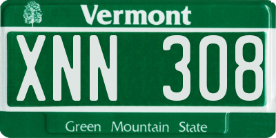 VT license plate XNN308