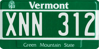 VT license plate XNN312