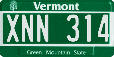 VT license plate XNN314
