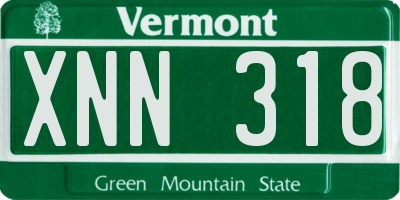 VT license plate XNN318