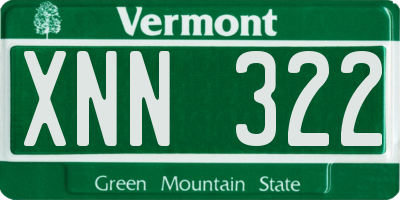 VT license plate XNN322