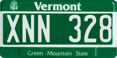 VT license plate XNN328