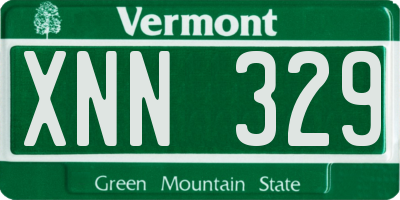 VT license plate XNN329