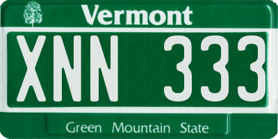 VT license plate XNN333