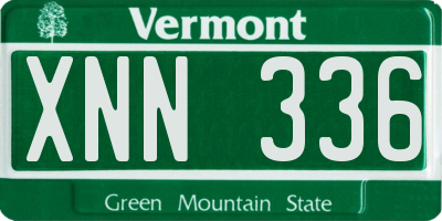 VT license plate XNN336