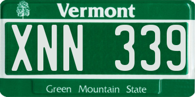 VT license plate XNN339